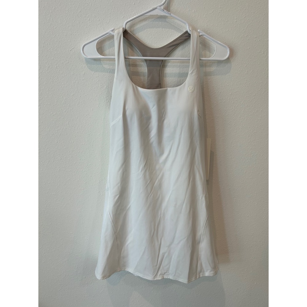 Lululemon Lightweight Tennis Dress White Linerless Racerback Size 4 NEW